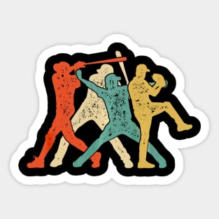 Baseball Retro Vintage Catcher Pitcher Batter Boys Sticker